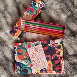 Coach Poppy Stationary used notebook & new colorful Pencil set